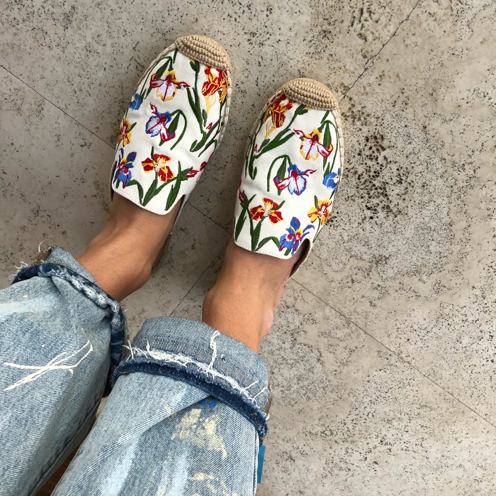 Tory Burch Canvas embroidered mules espadrilles - Picture 5 of 6